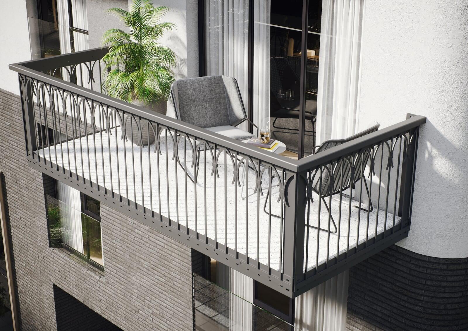 MIKA - klassisches  Balkon-Stabgeländer mit Schmuckfüllung