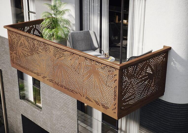 Balkon konfigurieren mit Balkongeländer PALMO CORTEN